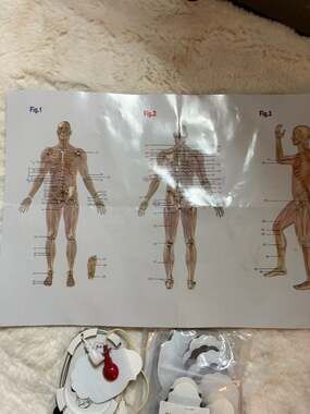MED-X TENS/EMS Replacement Pads Set with Anatomical Placement Chart